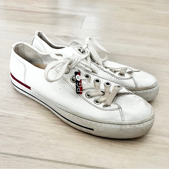 Paul Green Carly Low Top Leather Sneaker US Size 7.5 | Lace Up Shoes White